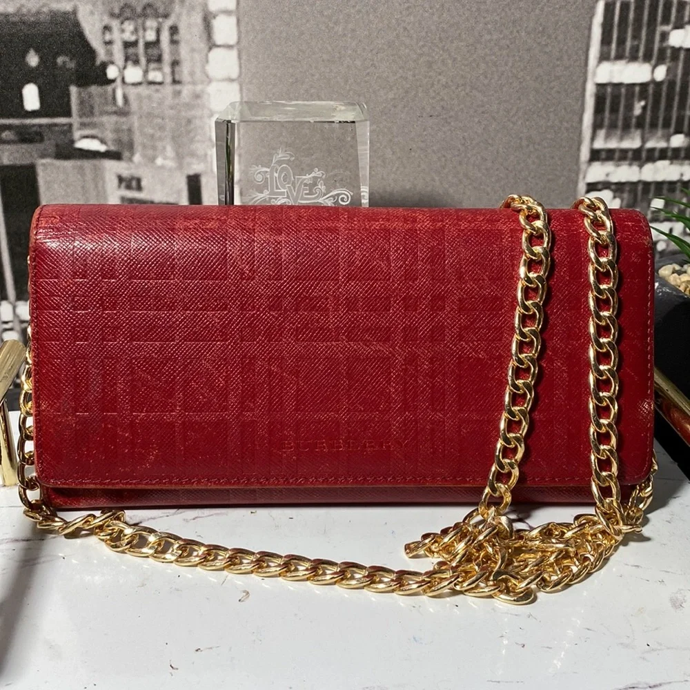 Authentic Burberry Long Leather Wallet